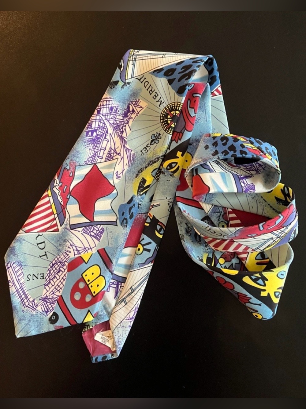 New Roads Made in Canada Vintage Nautical Map Design Tie